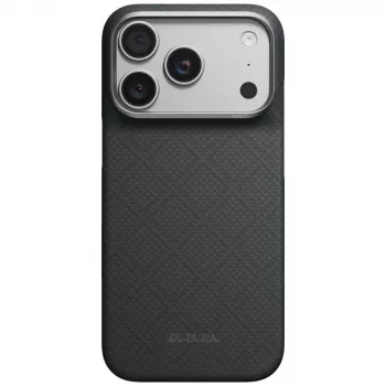 PITAKA Edge Case Argyle MagSafe ovitek za iPhone 18 Pro / 17 Pro, bazaltno črna