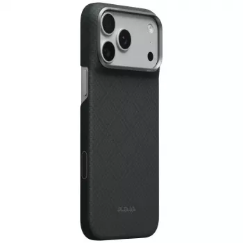 PITAKA Edge Case Argyle MagSafe ovitek za iPhone 18 Pro Max / 17 Pro Max, bazaltno črna
