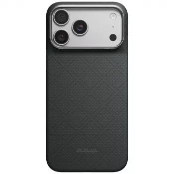 PITAKA Edge Case Argyle MagSafe ovitek za iPhone 18 Pro Max / 17 Pro Max, bazaltno črna