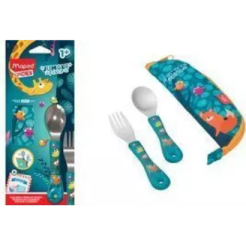 Maped PICNIK set jedilnega pribora JUNGLE FEVER, 3-delni, turkizen, s torbico, nerjavno jeklo ABS