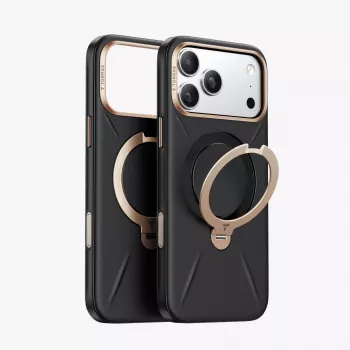 TORRAS Ostand Q3 VegSkin ovitek za iPhone 18 Pro / 17 Pro, združljiv z MagSafe, črn