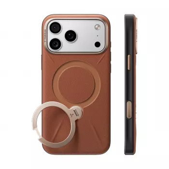 TORRAS Ostand Q3 VegSkin ovitek za iPhone 18 Pro / 17 Pro, združljiv z MagSafe, rjav