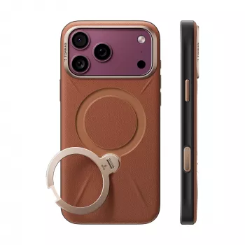TORRAS Ostand Q3 VegSkin ovitek za iPhone 18 Pro / 17 Pro, združljiv z MagSafe, rjav