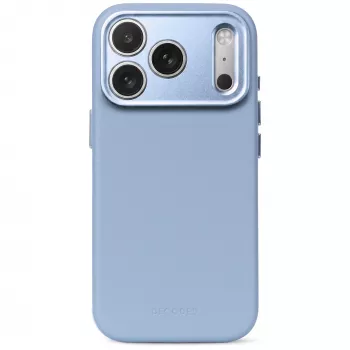 Decoded Leather Backcover – usnjen ovitek za iPhone 18 Pro / 17 Pro, združljiv z MagSafe (Sky Blue)