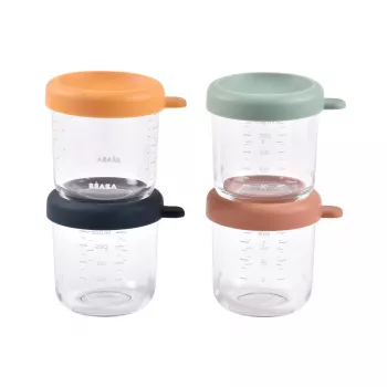 Beaba komplet steklenih posodic s pokrovom 4 x 250 ml Sunrise