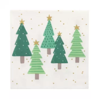 PAPSTAR božični prtički »Winter Trees« 330 x 330 mm, potiskani, 1/4 pregib, 3-slojni