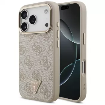 Guess ovitek 4G Triangle Logo MagSafe za iPhone 18 Pro / 17 Pro, rožnato zlata