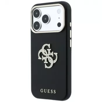 Guess ovitek Smooth & Big Strass Logo za iPhone 18 Pro / 17 Pro, črn