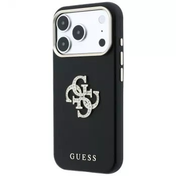 Guess ovitek Smooth & Big Strass Logo za iPhone 18 Pro Max / 17 Pro Max, črn