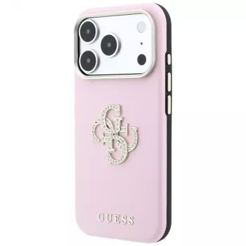 Guess ovitek Smooth & Big Strass Logo za iPhone 18 Pro Max / 17 Pro Max, roza