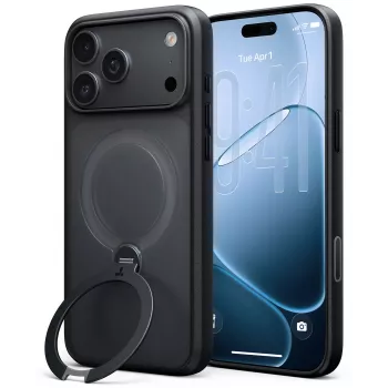 TORRAS Ostand Q3 Spin – ovitek za iPhone 18 Pro / 17 Pro, združljiv z MagSafe (črn)