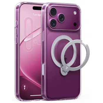 TORRAS Ostand Q3 Spin – ovitek za iPhone 18 Pro / 17 Pro, združljiv z MagSafe (prozoren)