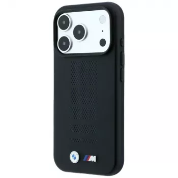 BMW M Blue Perfo Metal Logo ovitek MagSafe za iPhone 18 Pro / 17 Pro, črn