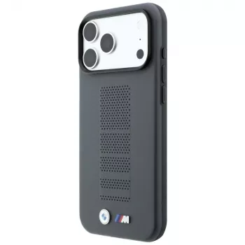 BMW M Blue Perfo Metal Logo ovitek MagSafe za iPhone 18 Pro Max / 17 Pro Max, siv