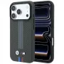 BMW M Quadrille Kevlar Tricolor Print Lines ovitek MagSafe za iPhone 18 Pro / 17 Pro, antracit