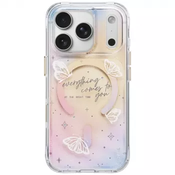 UNIQ Coehl Ellie ovitek za iPhone 18 Pro / 17 Pro, magnetno polnjenje, Prism Bloom