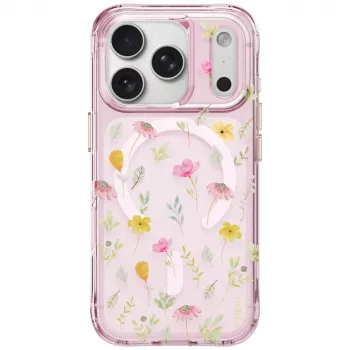 UNIQ Coehl Evie ovitek za iPhone 18 Pro / 17 Pro, magnetno polnjenje, roza