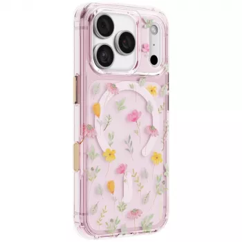 UNIQ Coehl Evie ovitek za iPhone 18 Pro / 17 Pro, magnetno polnjenje, roza
