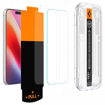 Spigen Glas.TR EZ Fit Pro HD AC 2 kosa kaljeno steklo iPhone 16 Pro / 17 / 17 Pro / 18 Pro prozorno