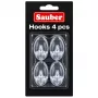 Sauber ovalni kavlji, 4 kos, 2,3x4 cm, prozorni