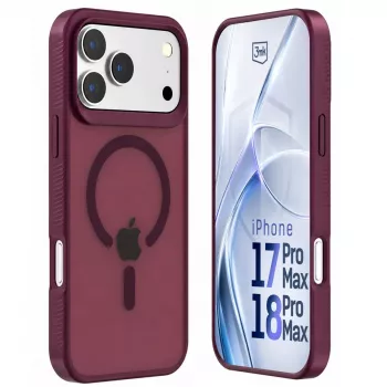 3mk Hardy Hazy MagCase ovitek za Apple iPhone 17 Pro Max / 18 Pro Max, bordo