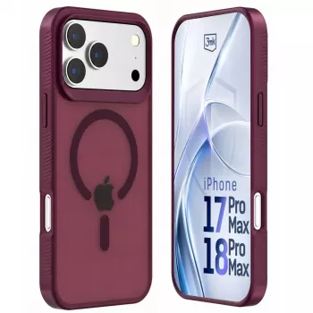 3mk Hardy Hazy MagCase ovitek za Apple iPhone 17 Pro Max / 18 Pro Max, bordo