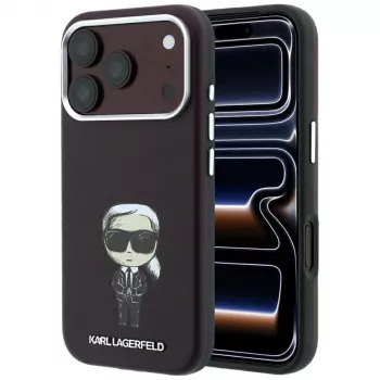 Karl Lagerfeld Smooth Ikonik Sketch MagSafe ovitek za iPhone 18 Pro Max / 17 Pro Max, bordo