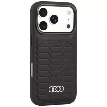 Audi GT ovitek MagSafe iz umetnega usnja za iPhone 18 Pro / 17 Pro, črn