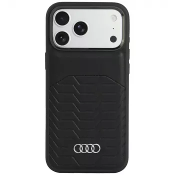 Audi GT ovitek MagSafe iz umetnega usnja za iPhone 18 Pro Max / 17 Pro Max, črn