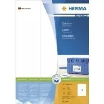 HERMA Premium trajne etikete, bele, 70 x 297 mm, 300 etiket (100 listov x 3) (4657)