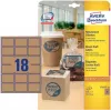 Avery Zweckform L7110-25 etikete, trajno lepljive, naravno rjave, 62 x 42 mm, 450 kosov (25 listov x 18)