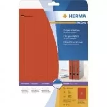 HERMA Special trajno lepljive etikete za dokumente, mat neprosojen papir, rdeče, 38 x 297 mm, 100 kosov (20 listov x 5)