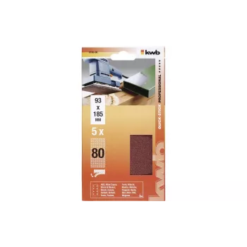kwb 818308 brusni papir zrnatost 80 (D x Š) 185 mm x 93 mm 5 kosov