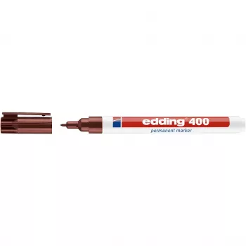 edding 400 permanentni marker, 1 mm okrogla konica, za ponovno polnjenje, rjava