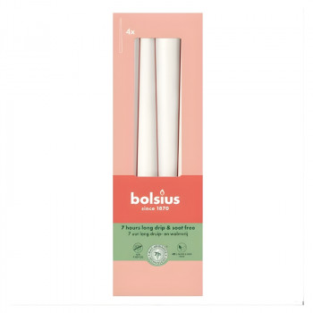 Bolsius namizne sveče 245/24 mm, bele, 4 kosi