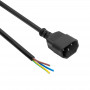 Akyga AK-OT-08C napajalni kabel IEC C14 z odprtim koncem, 3x 1 mm² baker, 1 m, črn