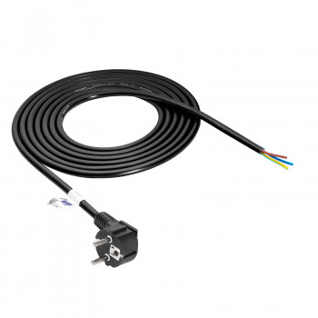Akyga AK-OT-01S napajalni kabel CEE 7/7 z odprtim koncem, 3x 1,5 mm² baker, 1,5 m, črn