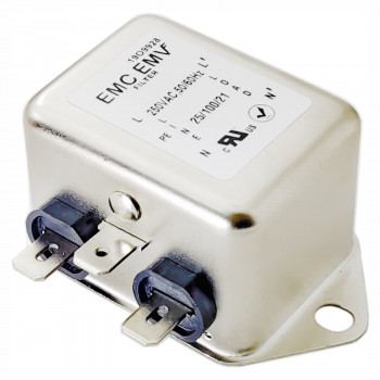 Akyga EN2020-6-F enofazni EMI filter, 6 A, 120-250 V AC, 50/60 Hz, 6,3-mm ploščati konektor