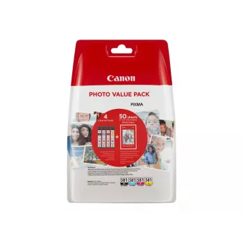 Canon CLI-581 C/M/Y/BK kartuše s črnilom Photo Value Pack (4 kosi) s fotografskim papirjem