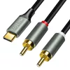 LogiLink CUA0140 kabel USB 2.0 Type-C na 2x Cinch, stereo avdio, aluminij, črno-srebrn, 1 m