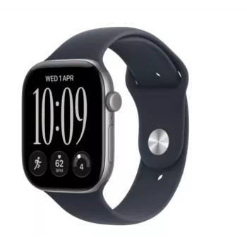 Apple Watch Series 12 GPS pametna ura, 46 mm, ohišje iz aluminija v vesoljsko sivi, športni pašček v mornarsko modri M/L