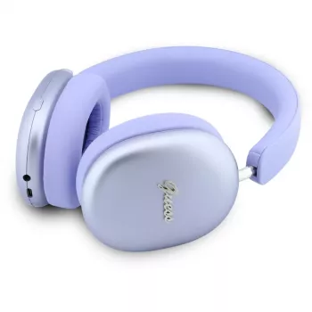 Guess GUE005825 naglavne slušalke, Bluetooth, Metallic Effect Metal Script Logo, ENC, vijolične