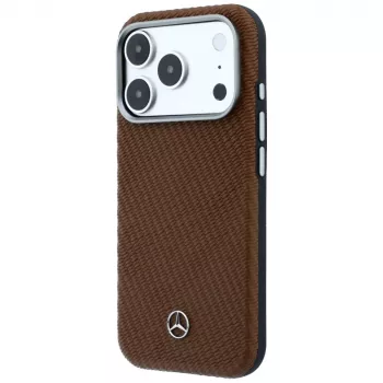 Mercedes Mer008906 usnjen ovitek Semi Wrap z videzom lesa, MagSafe, za iPhone 18 Pro Max / 17 Pro Max, camel