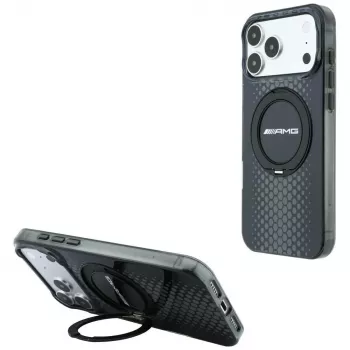 Mercedes-AMG IML Double Layer Urban Line z obročastim stojalom MagSafe ovitek za pametni telefon iPhone 18 Pro Max / 17 Pro Max, črn