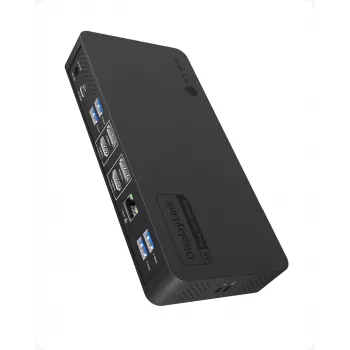 ICY BOX IB-DK2255AC 11-v-1 prenosna priklopna postaja, čip DL6950, 2x video (2x DP/HDMI 4K@60 Hz), 96 W PD do gostitelja, gigabitni LAN, gostitelj C+A 10 Gbit/s, črna
