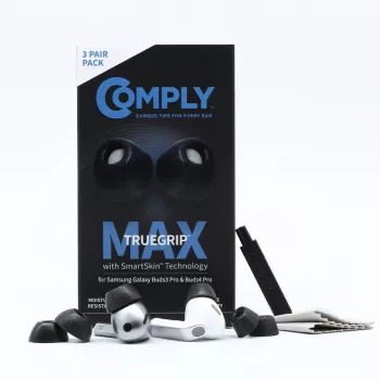 Comply MAX ušesni vložki za Galaxy Buds3 Pro, črni, majhni (S)
