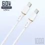 Dudao 1 m 60 W podatkovni kabel iz tekočega silikona USB-C na USB-C, bel