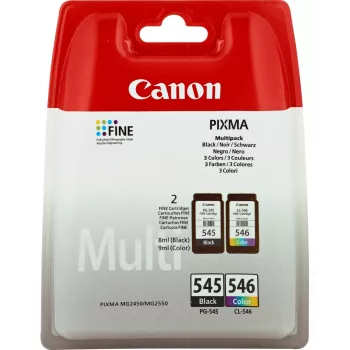 Canon PG-545 / CL-546 kartuše s črnilom v multipaku 8287B006, črna + barvna (cyan, magenta, rumena) (2 kosa)