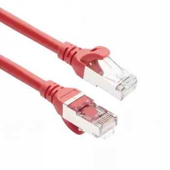 ACT FC2510 S/FTP CAT6A patch kabel, 10 m, rdeča