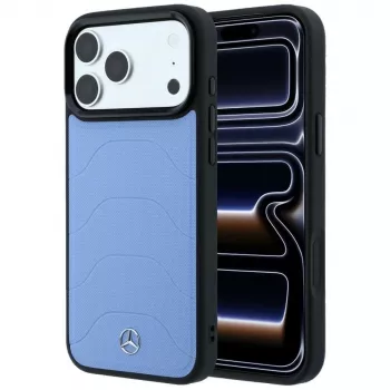 Mercedes Leather Mesh with Bow Line ovitek MagSafe za pametni telefon iPhone 18 Pro Max / 17 Pro Max, moder